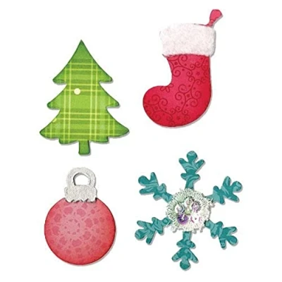 Imagen de Sizzix Bigz Troquel Adorno para árbol de navidad copo nieve y media