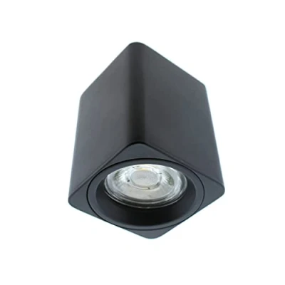 Imagen de wonderlamp Foco Superficie BASIC Negro, Lámpara techo Rectangular, Luz Focalizada, Bombilla gu10