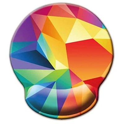 Imagen de Alfombrilla de ratón con soporte para muñeca,Jahosin reposamuñecas ergonómico espuma viscoelástica Base goma antideslizante computadora y oficina 25x23 Colorfulsquare