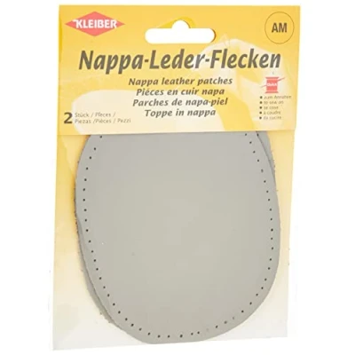 Imagen de Kleiber Coderas y Rodilleras de Cuero napa, para coserlas, 12,5 cm x 10 cm, Color Gris, 2 por Paquete