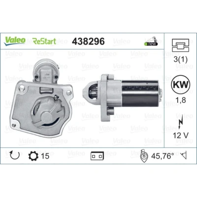 Imagen de VALEO 438296 Motor de arranque 12 1,8 15 NEW STOP&amp;START ORIGINAL PART PEUGEOT: 5008 I, Partner II Tepee, 508 I Berlina, CITROËN: Berlingo