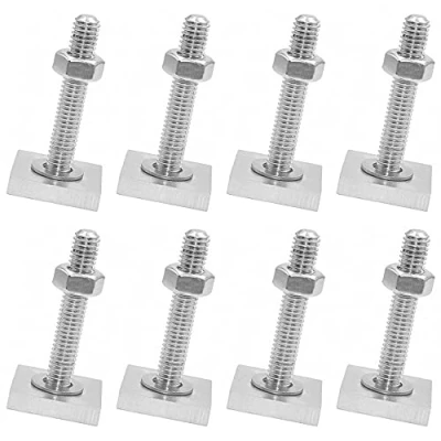 Imagen de Pamtns 8 Piezas Ranura en T Caja de Techo Kit Tornillos Adaptador Pista Barras Deslizantes portaequipajes M6 Pan Pernos con Tuerca y para Riel