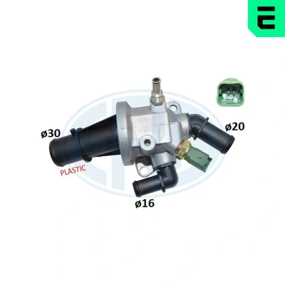 Imagen de ERA 350002A Termostato, refrigerante 88 con junta sensor Metal carcasa (cárter) FIAT: Doblo I Familiar, 500 Hatchback, Panda II Hatchback