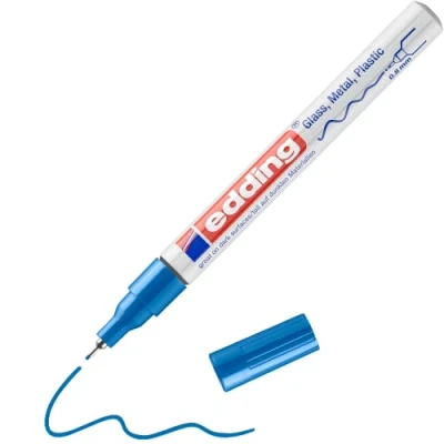 Imagen de Edding Glanzlack Marker Sharpie Fino (0.8 mm) 780 Paquete 8 Colores a Elegir Azul, 1
