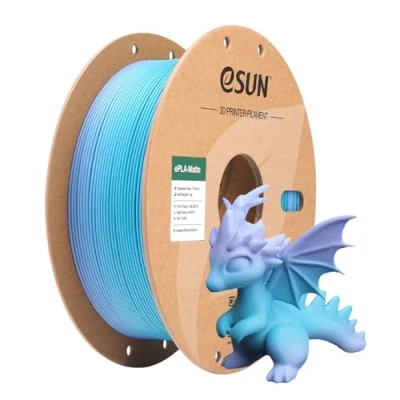 Imagen de eSUN Filamento PLA Arco Iris Mate 1.75mm, Multicolor Mate, Carrete de 1KG (2.2 LBS) Cambia Gradiente para Impresoras 3D,Océano