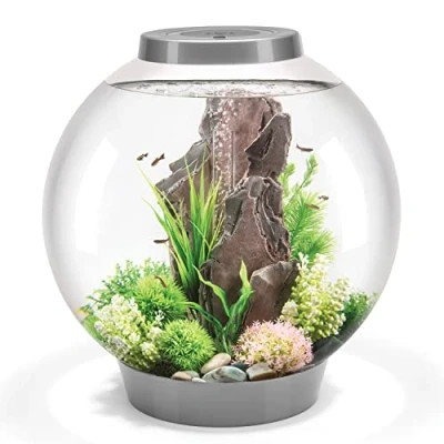 Imagen de biOrb 72012 CLASSIC 60 LED plateado acuario decorativo completo con sistema de filtrado, iluminación y grava cerámica resistente cristal acrílico