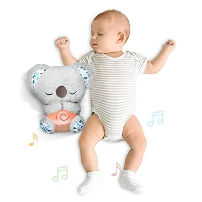 Imagen de auby Soothe &#039;n&#039; Cuddle Koala, Juguete de Peluche con 10 Canciones, Luces y Movimientos respiratorios rítmicos, Regalos para niños niñas 0 1 2 3 4 5 Años, FR461553