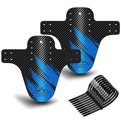 Imagen de NICEDACK Guardabarros MTB, Bicicleta Montaña, MTB Mudguard Delantero y Trasero Compatible se Adapta a 26&quot; 650B 27,5&quot; 29 Pulgadas de Bici Fat Mud Guard (Azul)