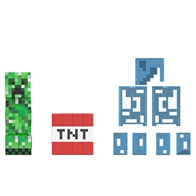 Imagen de Mattel Minecraft Diamond Level Creeper Figura de acción con accesorios, juguete +6 años (HLL31)