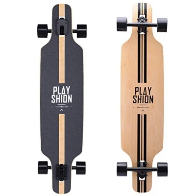 Imagen de Playshion Longboard 39&quot;, Rodamiento de Bolas ABEC 9, Drop Through Freeride Skateboards Cruiser