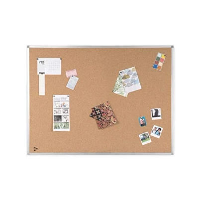 Imagen de BoardsPlus Tablero De Corcho Y Pizarra Con Marco Aluminio, 105x75 cm