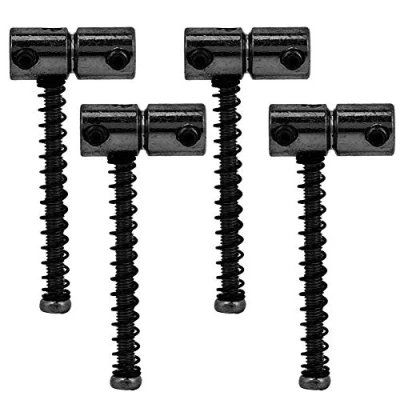 Imagen de Juego De 4 Piezas sillines Compensados ​​para Bajos eléctricos, Cuerda para Bajo Puente Tornillos Resorte eléctrico(Negro) Tornillo