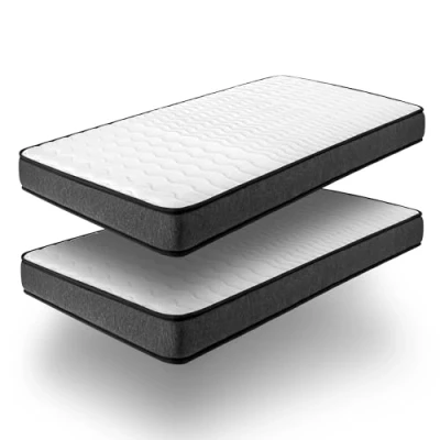 Imagen de COSMOS Pack x2 Colchones Viscoelásticos 90x200 cm Alpha Promo Espuma HR y Blue Latex Firmeza Equilibrada, Transpirable, Hipoalergénico, Ergonómico Cara Invierno Verano, 7 Zonas Confort