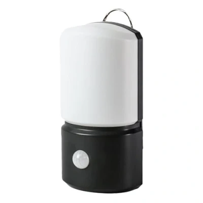 Imagen de Festive Lights Lámpara de seguridad LED blanca con sensor movimiento a pilas, exterior o interior, suspensión montaje en pared, resistente al agua