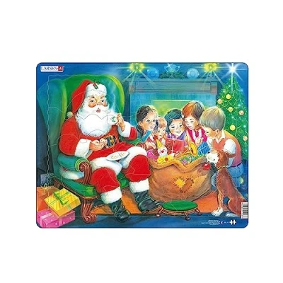 Imagen de Larsen JUL14 Papá Noel disfrutando de una Galleta, Puzzle Marco con 15 Piezas