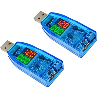 Imagen de TECNOIOT 2pcs Dual LED DC 5V a 1V 24V USB Step Up Down Buck Boost Converter Fuente de alimentación