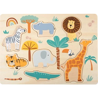 Imagen de small foot 11701 Safari, Hecho de Madera, en Colores modades a Partir 2 años. Elefante Puzzles (11701)