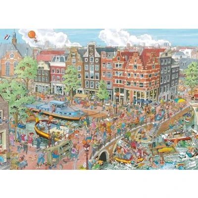 Imagen de Ravensburger 12000296 Ámsterdam puzzle 1000 piezas adultos y niños a patir de 14 años, puzzles ciudades Amsterdam