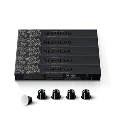 Imagen de Nespresso Original Cápsulas de Café Ristretto, 50 para Máquina Café, Cafetera, Tueste Intenso con Notas Afrutadas