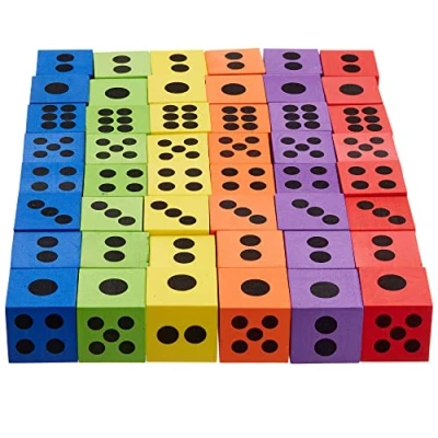 Imagen de THE TWIDDLERS 48 Dados Grandes de Espuma, 4cm Diversión Educativa Juguete Niños No Tóxico