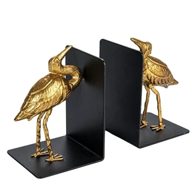 Imagen de Creative Co Op Sujetalibros Decorativos para pájaros, Dorado, Juego de 2