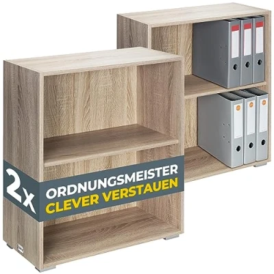 Imagen de Estanterías Vela set de 2 color roble 77x60x28cm