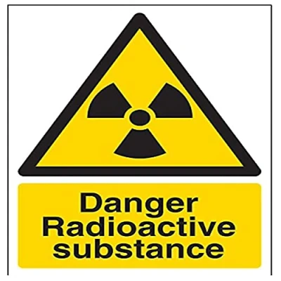 Imagen de vsafety Signs 6 a028an r &quot;Danger radioactivas substance &#039;señal de advertencia sustancia y química, 1 mm plástico rígido, vertical, 150 x 200 mm), color negro/amarillo