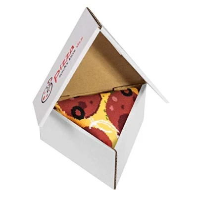 Imagen de Rainbow Socks Pizza Box Slice Pepperoni Mujer Hombre Calcetines Novelty Regalo Para Los Amantes de La y Cocina Italiana 1 par Tamaño 41 46