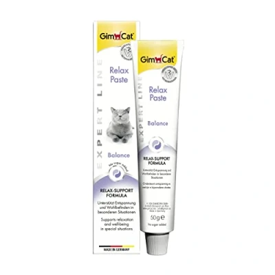 Imagen de GimCat EXPERT LINE Relax pasta Snack para gatos funcional que favorece la relajación y el bienestar del gato 1 tubo (1 x 50 g)