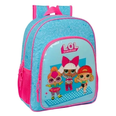 Imagen de LOL SURPRISE! DIVAS Mochila Escolar Niño, Infantil, Adaptable a Carro, Ideal para Niños en Edad Escolar, Cómoda y Versátil, Calidad Resistencia, 32x12x38 cm, Color Azul