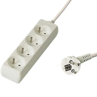 Imagen de PremiumCord PP4 05 base múltiple 5 m 4 salidas AC Blanco Bases múltiples (5 m, AC, Tipo E / F, Blanco, 250 V, 10 A)