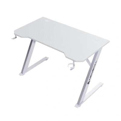 Imagen de Mesa gaming Newskill Belenor Ivory, Soporta hasta 200 kg, Forma Z reforzada, Portavasos, Cajón cables, Blanco