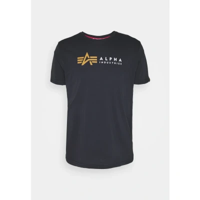 Imagen de Alpha Industries Label Camiseta estampada, Hombre, Talla: Small, Blue