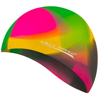 Imagen de Aqua Speed Bunt Set Gorro de baño + Pequeño Toalla Microfibra Gorra natación Unisexo 05. Colorido / 90