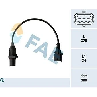 Imagen de FAE 79484 Sensor de Cigueñal 3 inductivo con cable