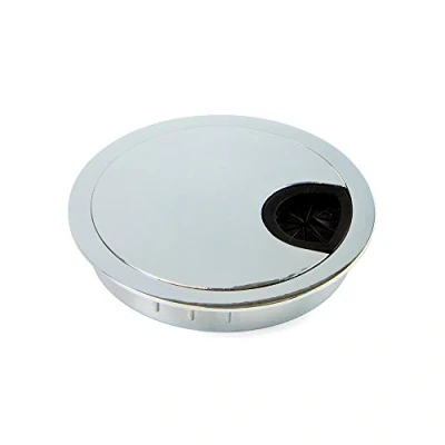 Imagen de EMUCA pasacables de Mesa Circular Ø80mm zamac Cromado, Tapa encastrable en Oficina/Escritorio
