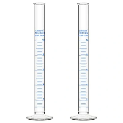 Imagen de Labasics 2 Pack 10 ml Vidrio de Borosilicato Cilindro Graduado Medición