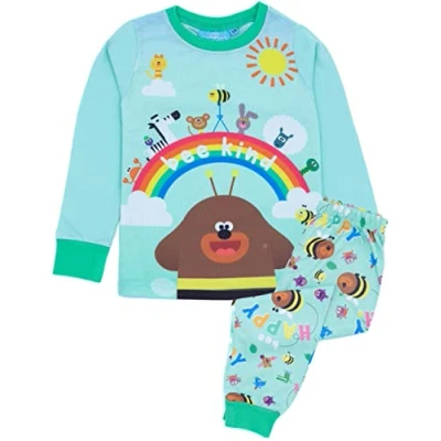 Imagen de Hey Duggee Pijama de Manga Larga Azul para niñas Conjunto con pantalón y Camiseta Character Lounge Tipo Abeja Ropa niños PJs Dormir Mercancía Regalo Acogedor