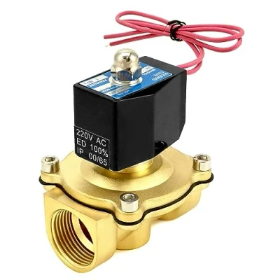 Imagen de QWORK® Electroválvula 220V, 1&#039;&#039;G, latón, para agua aire gasóleo, DN25