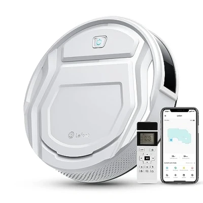 Imagen de Lefant Robot aspirador con mando a distancia, 2200Pa Autonomía delgada silenciosa, conectada WiFi/Alexa/App, programable, ideal para el pelo de animales alfombras pisos duros, M210