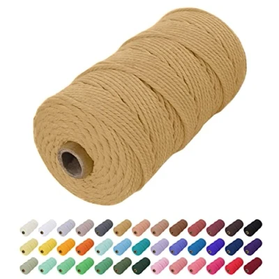 Imagen de Uiopa Hilo Macrame 2mm x 200m, Cuerda de Algodon Natural Cordel, Manualidades para DIY Pared, Cortina, Colgar Plantas, Decoracion Dormitorio (Café)