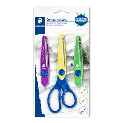 Imagen de Staedtler 965 S BK C Design Journey Craft Tijeras de Contorno, Zig Zag, Ondas y Borde Cubierta Multicolor