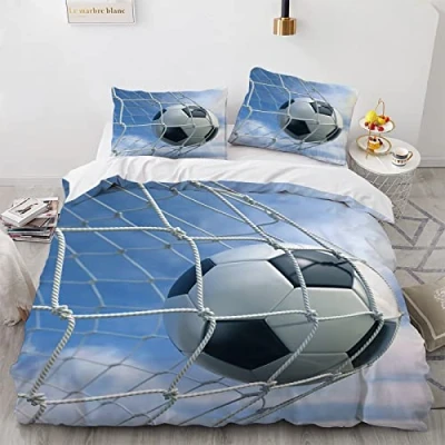 Imagen de ApttEk Futbol Funda Edredon Nordica Cama 105 Poliéster Suave 155 X 220 Cm Duradero Y De Secado Rápido + Almohada 40X75