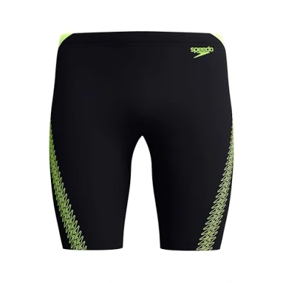 Imagen de Speedo Hyperboom Splice Jammer Swimming Trunks, Quick Drying, Training, Fitness, Chlorine Resistant para Hombre, Black/Hyper Yellow, 28