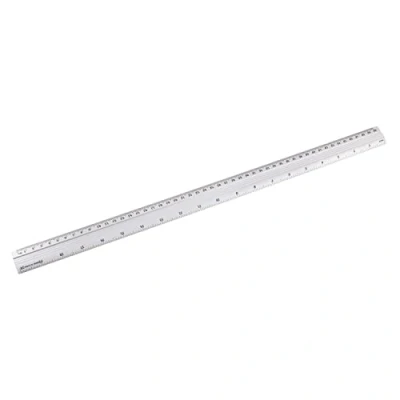 Imagen de D.RECT Regla de Aluminio Longitud la 50 cm Escala en Centímetros y Pulgadas Para Escuela, Oficina, el Hogar Plata