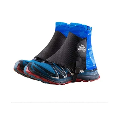 Imagen de AONIJIE Hombres Mujeres Impermeable Durable Polainas Trail Running para Pierna Camping Montaña Senderismo (Azul)