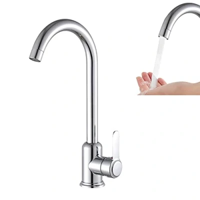 Imagen de Grifo de Agua Fría y Caliente, Cocina para Agua, Fregadero, Giratorio 360, Acero Inoxidable, Fregaderos (Agua Caliente)