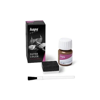 Imagen de Kaps Tinte para Zapatos y Bolsos de Cuero Textil con Esponja Brocha, Super Color, 70 Colores (157 cuero)