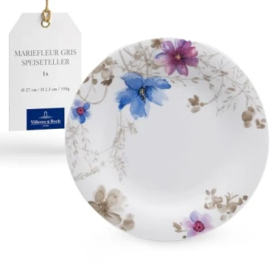 Imagen de Villeroy &amp; Boch Mariefleur Gris Basic Plato llano, porcelana Premium, 27cm