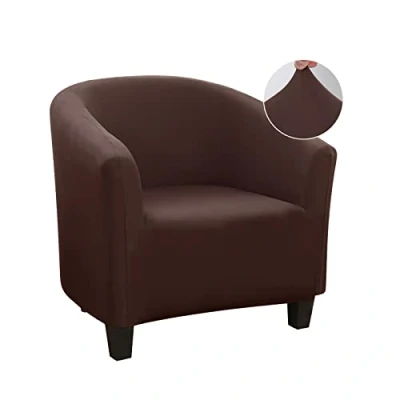 Imagen de Jaotto Funda de Sillón Elásticas Chesterfield, 1 Pieza Cubre para Ajustable Universal Extraíbles Lavables, Sofá Butacas Recepción Hotel Sala Estar(Marrón,1 Pieza)